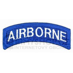 Nášivka: AIRBORNE - oblouček modrá | bílá