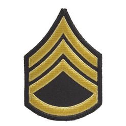 Nášivka: Hodnost US ARMY rukávová Staff Sergeant černá | žlutá