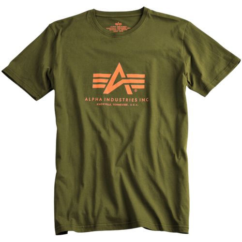 Alpha Industries Tričko  Basic T-Shirt zelená khaki 4XL