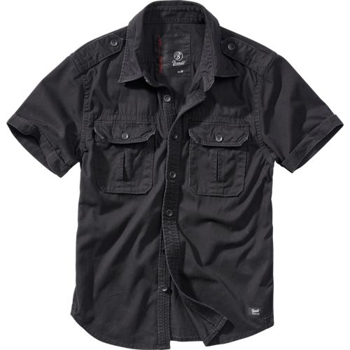 Brandit Košile Vintage Shirt Shortsleeve 1/2 černá M