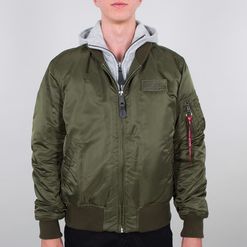 Alpha Industries Bunda  MA-1 D-Tec zelená tmavě | šedá S