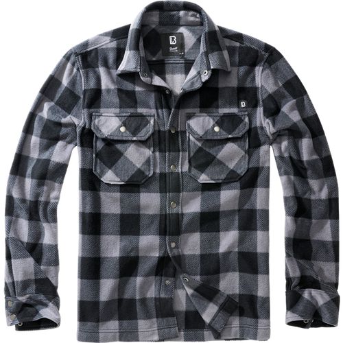 Brandit Košile Jeff Fleece Shirt Long Sleeve černá | šedá XL