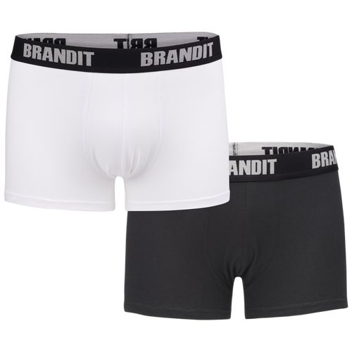 Brandit Boxerky Boxershorts Logo [sada 2 ks] bílé + černé S