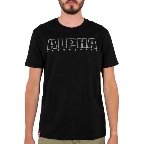 Alpha Industries Tričko  Embroidery Heavy T černá | bílá XXL