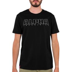 Alpha Industries Tričko  Embroidery Heavy T černá | bílá XXL