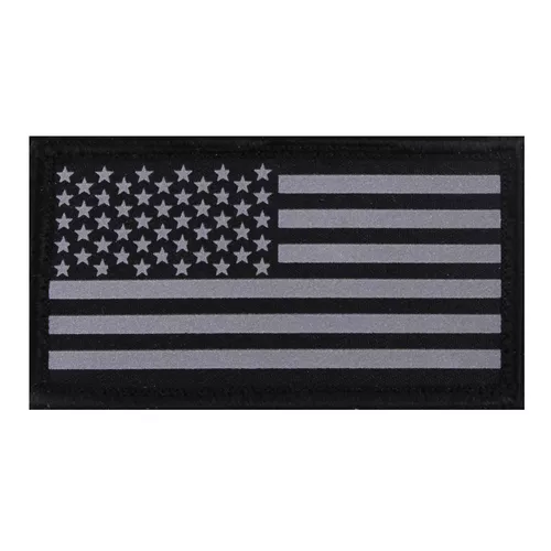 ROTHCO nášivka REFLEXNÍ vlajka USA velcro ČERNÁ