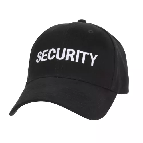 ROTHCO čepice baseball bílý nápis "SECURITY" ČERNÁ
