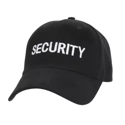 ROTHCO čepice baseball bílý nápis "SECURITY" ČERNÁ