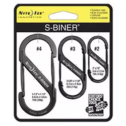 NiteIze sada S karabin 3ks 5cm, 6,5cm a 9cm ČERNÁ