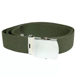 MIL-TEC opasek US šířka 38mm kalhotový se stříbrnou sponou ZELENÝ