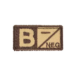 MILITARY RANGE nášivka krevní skupina B NEG VELCRO PÍSKOVÁ