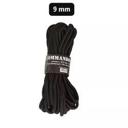MIL-TEC šňůra COMMANDO pomocná ø 9 mm / 15 m ČERNÁ