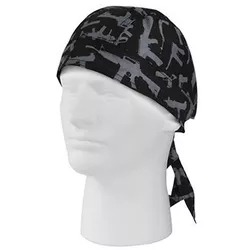 ROTHCO šátek HEADWRAP GUN PATTERN ČERNÁ