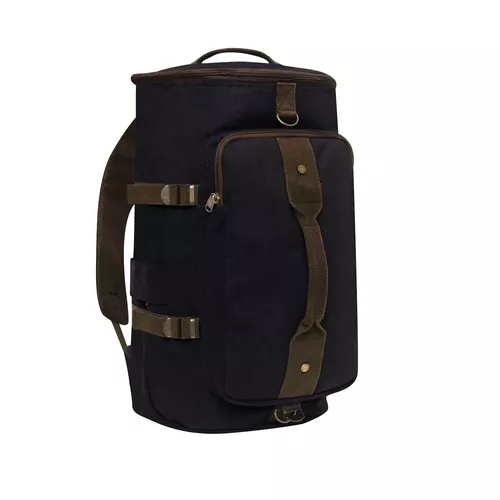 ROTHCO taška/batoh/vak CONVERTIBLE 19" plátěná ČERNÁ/HNĚDÁ