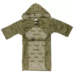 MFH plášť kamuflážní síťový s poutky a kapucí ZELENÝ