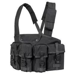 CONDOR OUTDOOR vesta taktická CHEST RIG 7 kapes ČERNÁ