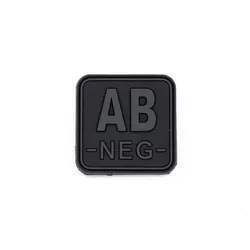 JACKETS TO GO nášivka krevní skupina AB- NEG plast velcro ČERNÁ