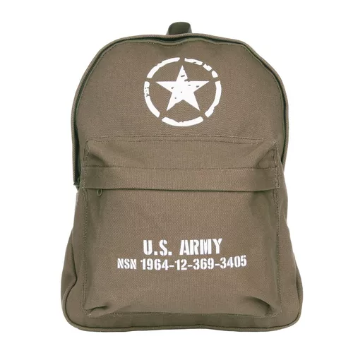 FOSTEX batoh dětský U.S. ARMY plátěný ZELENÝ