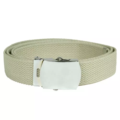 MIL-TEC opasek US kalhotový se stříbrnou sponou KHAKI dl.130cm