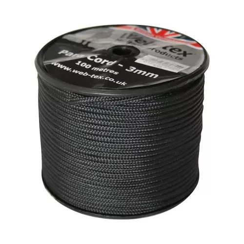 Web-tex šňůra PARA ø 3 mm / 100 m ČERNÁ