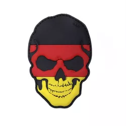 101INC nášivka 3D plastová LEBKA s pruhy velcro NĚMECKÁ