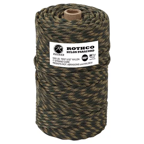 ROTHCO šňůra PARA 550' na cívce nylon ø 4 mm / 90 m MASKOVANÁ WOODLAND