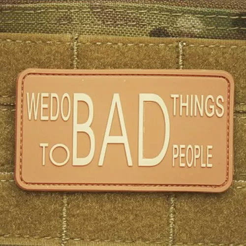 JACKETS TO GO nášivka WE DO BAD THINGS plast DESERT