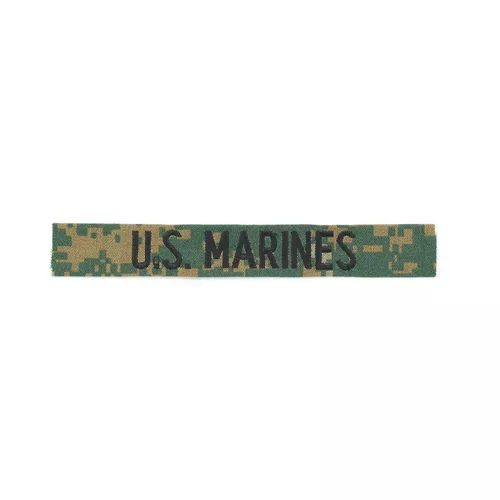 MILITARY RANGE nášivka "U.S. MARINES" černá nit MARPAT WOODLAND