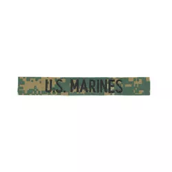 MILITARY RANGE nášivka "U.S. MARINES" černá nit MARPAT WOODLAND