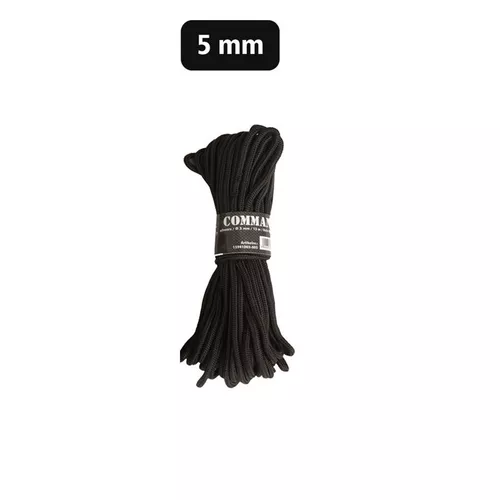 MIL-TEC šňůra COMMANDO pomocná 5 mm / 15 m ČERNÁ