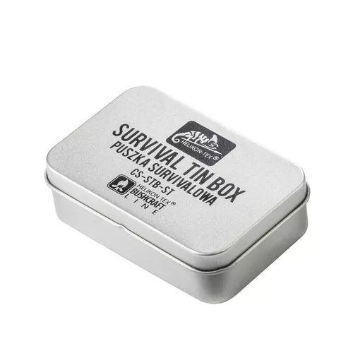 Helikon-Tex krabička SURVIVAL plechová 93 x 62 x 27 mm STŘÍBRNÁ