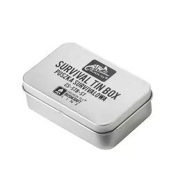 Helikon-Tex krabička SURVIVAL plechová 93 x 62 x 27 mm STŘÍBRNÁ