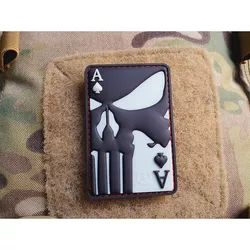 JACKETS TO GO nášivka PUNISHER ACE OF SPADES velcro GLOW IN THE DARK