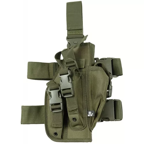 MFH pouzdro na pistol a zásobníky stehenní pravé ZELENÉ