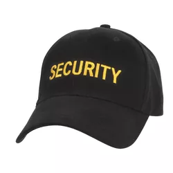ROTHCO čepice baseball žlutý nápis "SECURITY" ČERNÁ