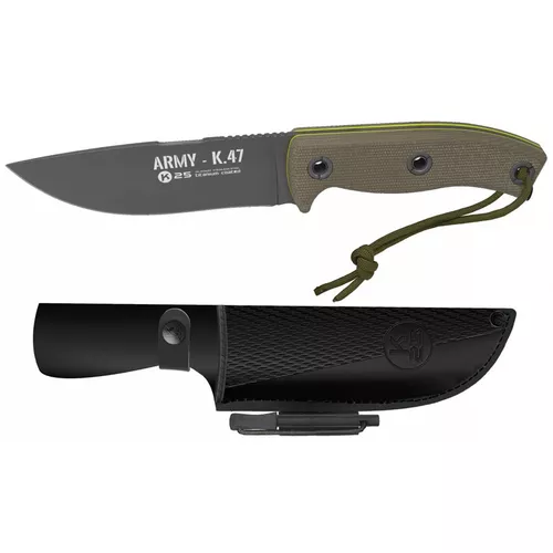 K25 nůž s pevnou čepelí ARMY K47 s pouzdrem ZELENÝ