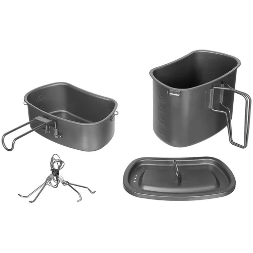 FOX Outdoor nádobí "LEDVINA" titanová 3dílná (hrnek, šálek, víčko)