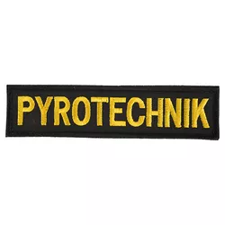 NAVYS nášivka PYROTECHNIK malá ČERNÁ se žlutou nití VELCRO