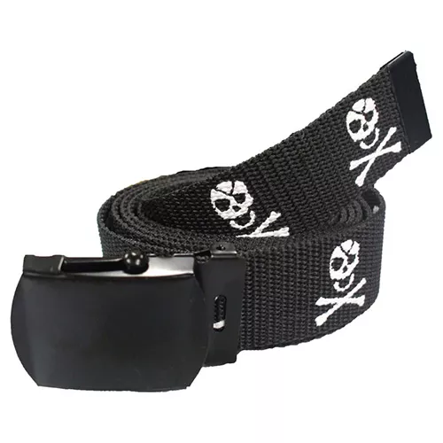 ROTHCO opasek JOLLY ROGER lebky ČERNÝ
