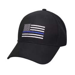 ROTHCO čepice baseball US vlajka s modrou linkou ČERNÁ