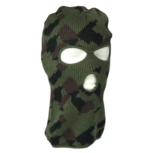 MIL-TEC kukla BALACLAVA pletená se 3 otvory WOODLAND