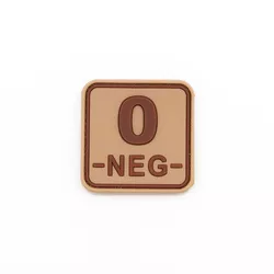 JACKETS TO GO nášivka krevní skupina 0- NEG plast velcro DESERT