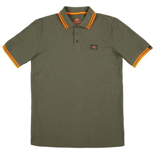 Alpha Industries Tričko  Twin Stripe Polo II olivové L