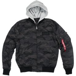 Alpha Industries Bunda  MA-1 TT Hood black camo XL