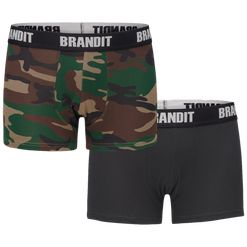 Brandit Boxerky Boxershorts Logo [sada 2 ks] woodland | černá XXL