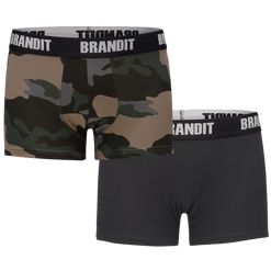 Brandit Boxerky Boxershorts Logo [sada 2 ks] darkcamo | černá S