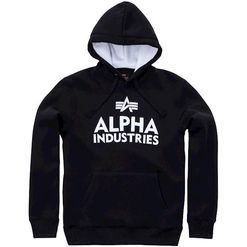 Alpha Industries Mikina  Foam Print Hoody černá | bílá XL