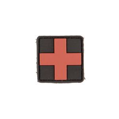 Nášivka gumová 3D: Kříž malý černá | červená
