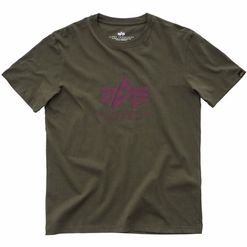 Alpha Industries Tričko  Basic T-Shirt zelená tmavě XL