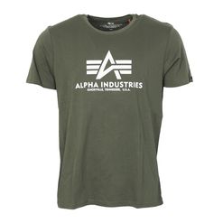 Alpha Industries Tričko  Basic T-Shirt olivová tmavá XS